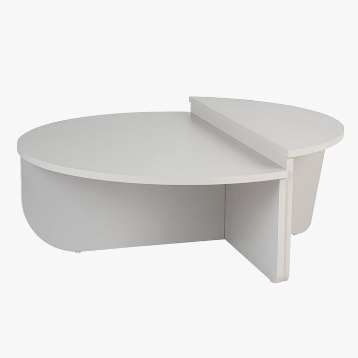ELYNA Table basse ronde blanc D90 cm