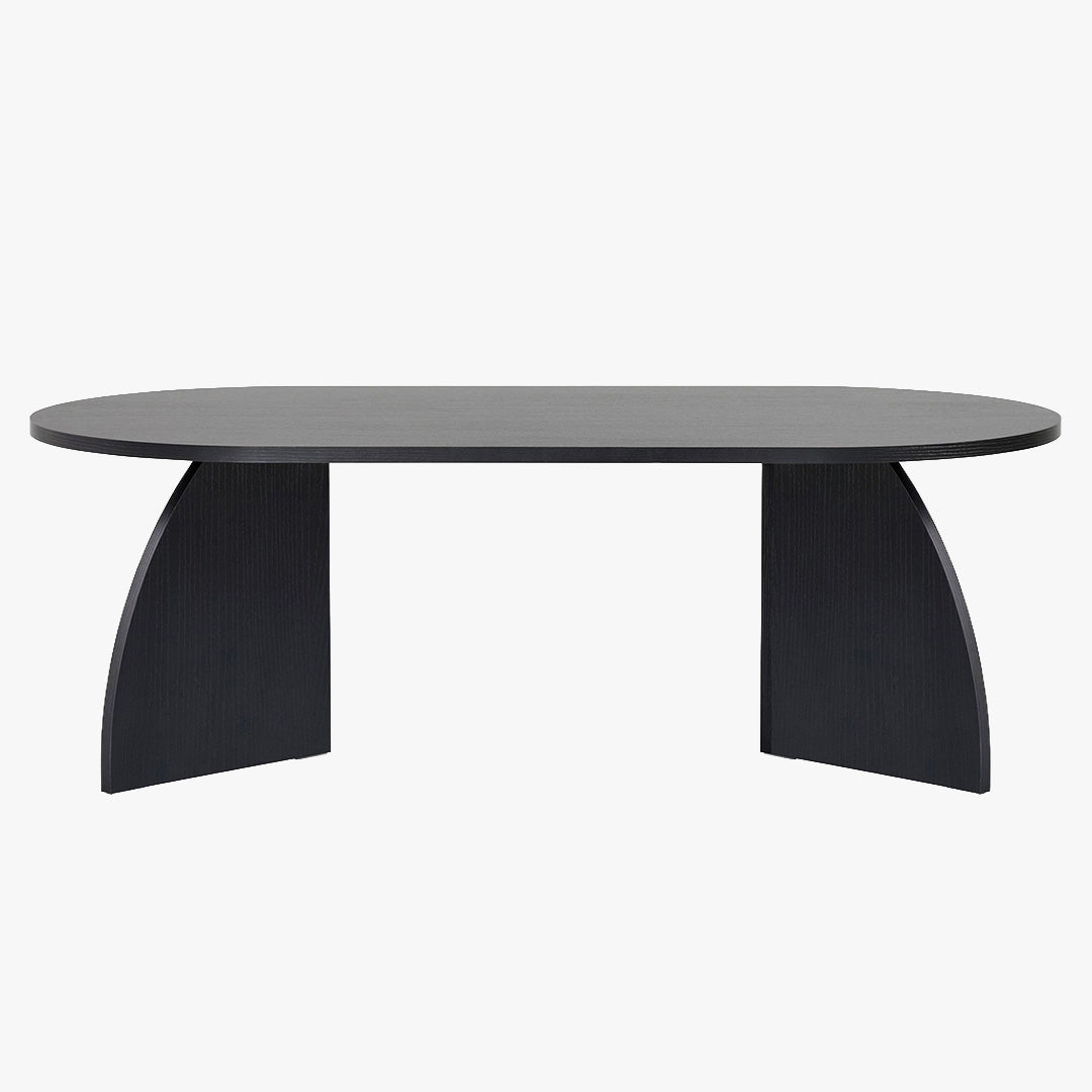 NAYALI Table basse ovale couleur bois noir 120 cm