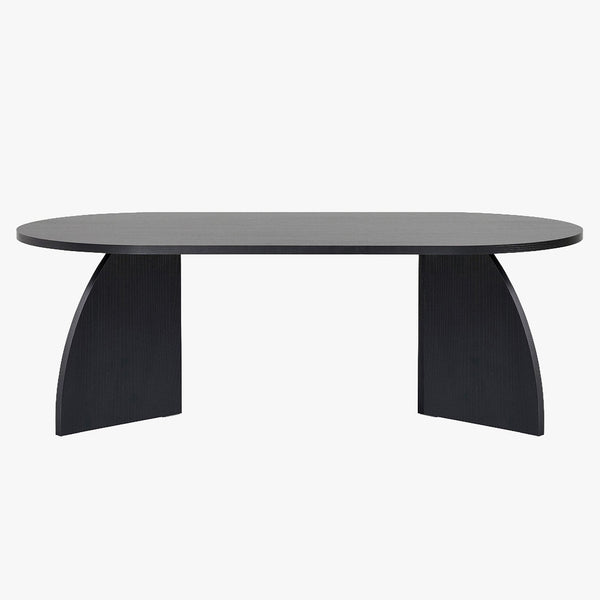 NAYALI Table basse ovale couleur bois noir 120 cm