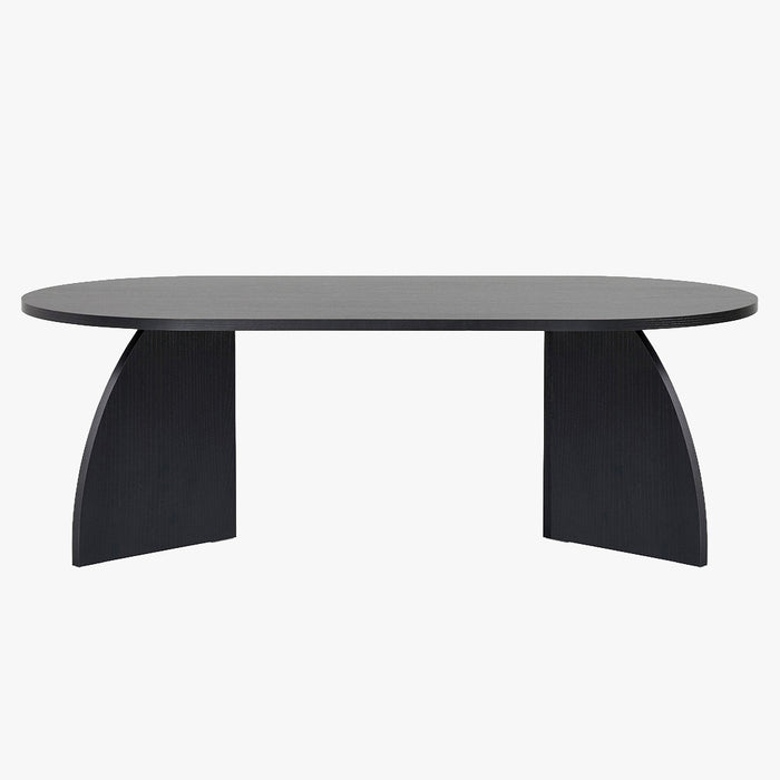 NAYALI Table basse ovale couleur bois noir 120 cm