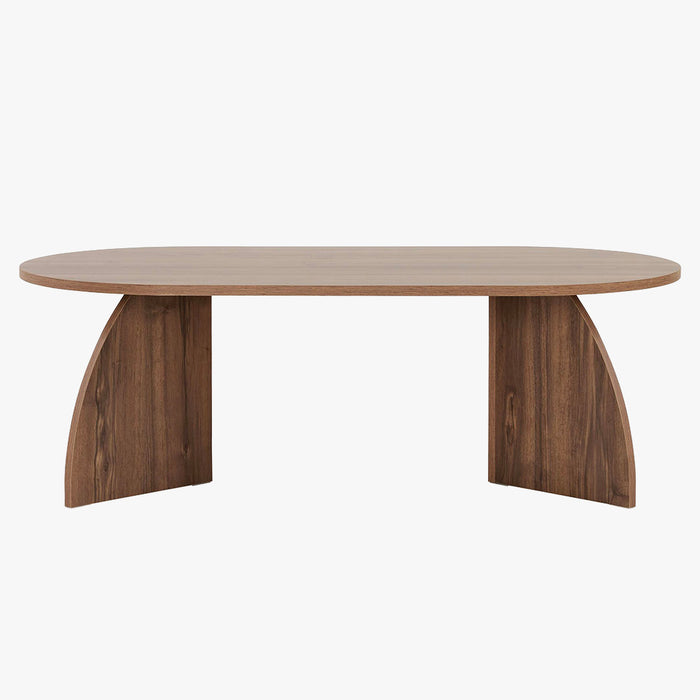 NAYALI Table basse ovale couleur bois foncé 120 cm