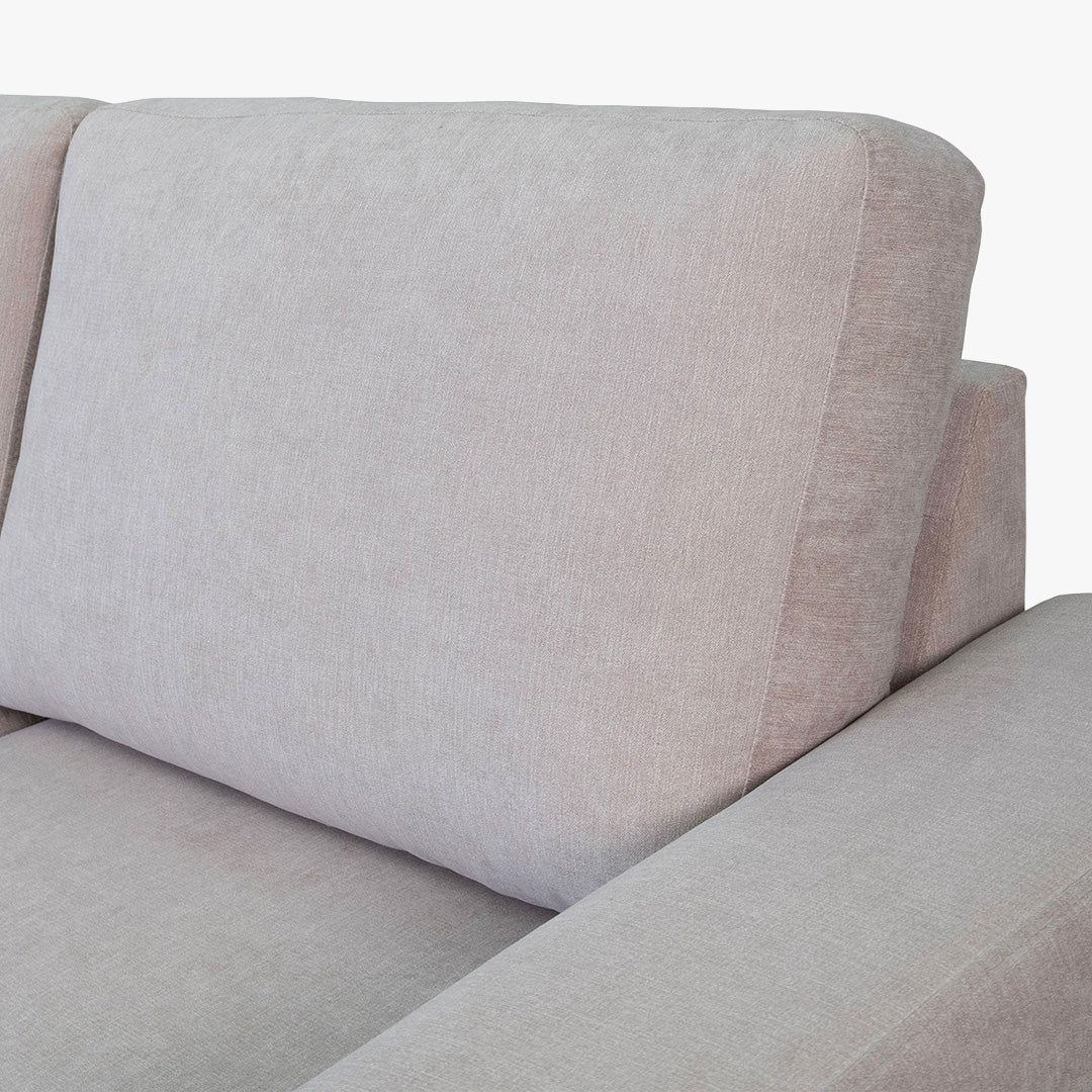 CELIA Canapé d'angle convertible et réversible avec coffre en tissu beige