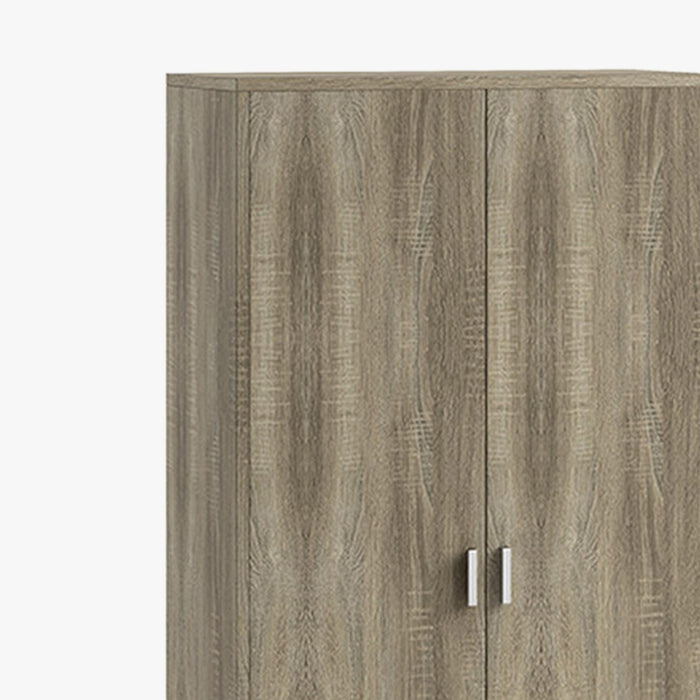 SPACE XL Armoire 2 portes 5 étagères couleur bois clair