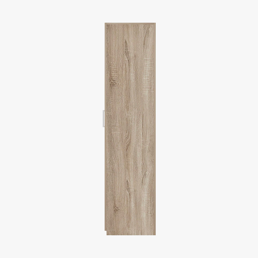 MIKE Armoire 1 porte 4 étagères couleur chêne clair
