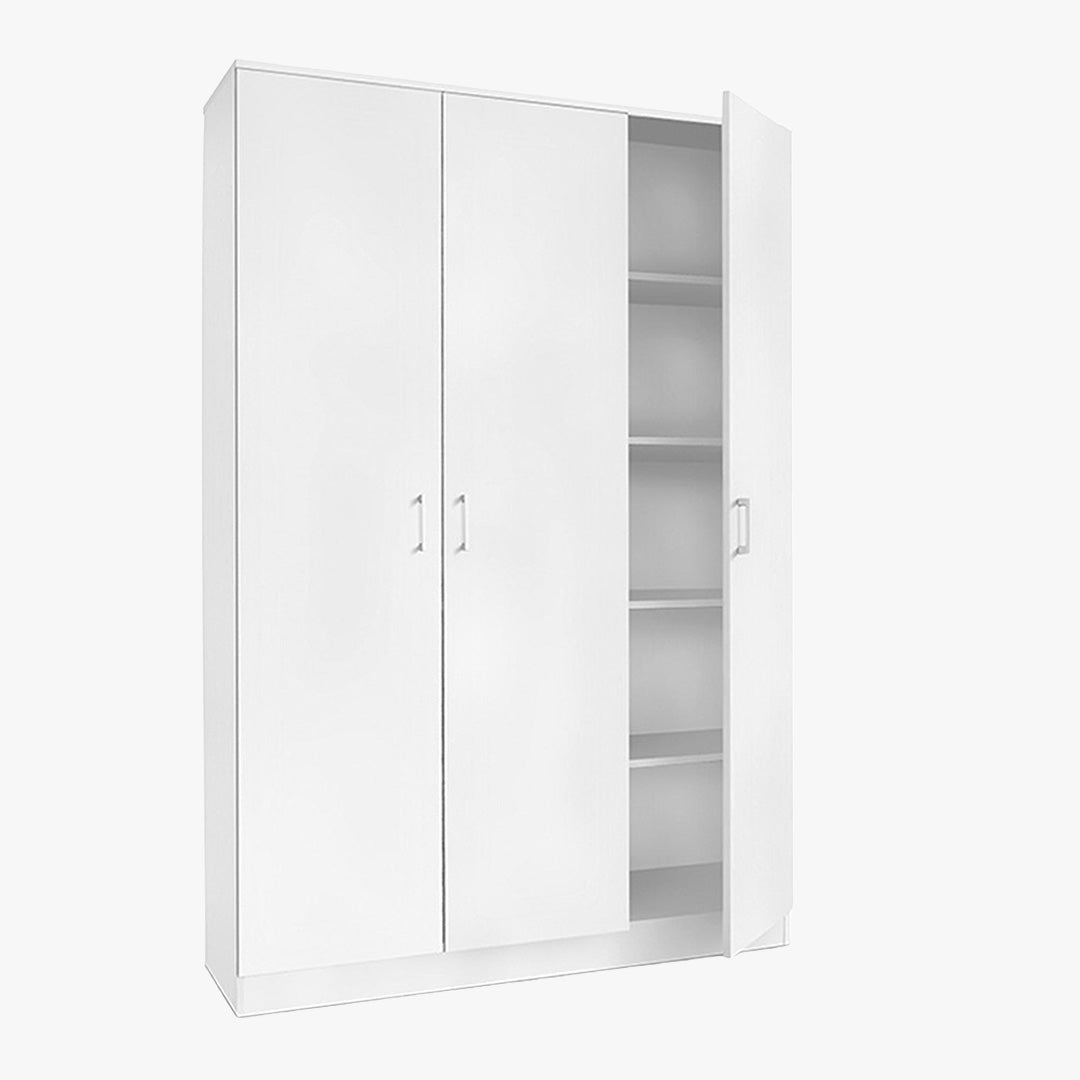RAY XL Armoire 3 portes 4 étagères blanc