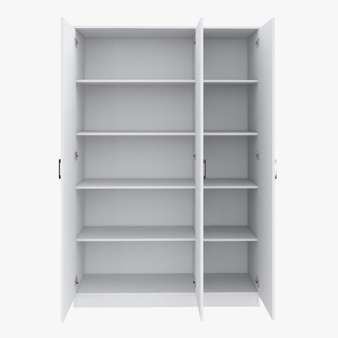RAY XL Armoire 3 portes 4 étagères blanc