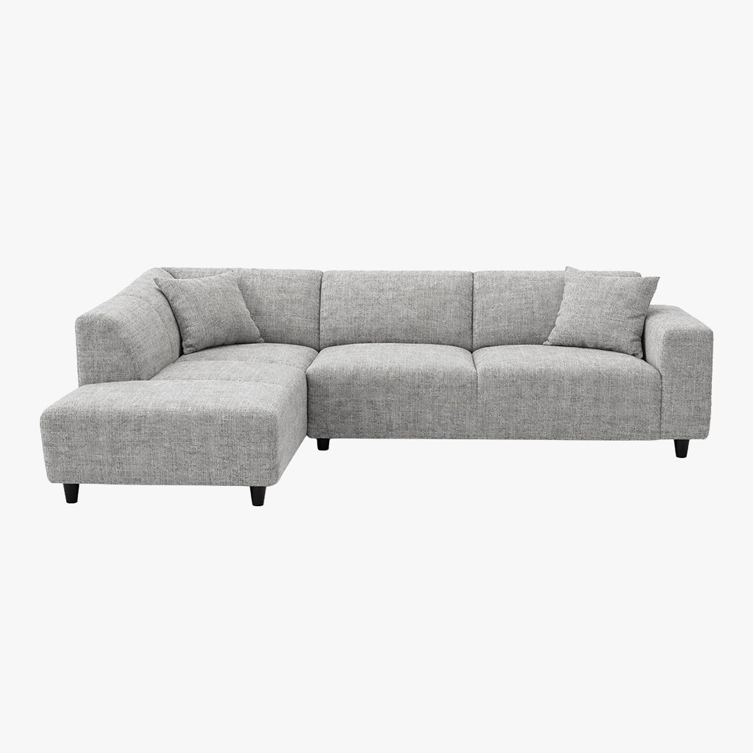 MUNICH Canapé d'angle en tissu gris - Angle gauche