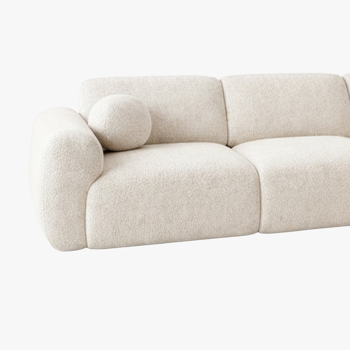 NAYLA Canapé d'angle en tissu beige - Angle droit