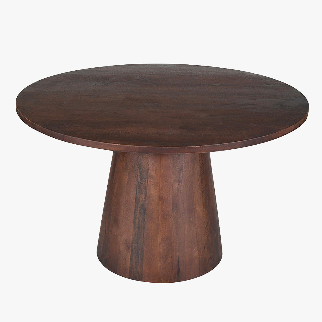 TOMMY - 130 Table à manger ronde en bois de manguier D130 cm