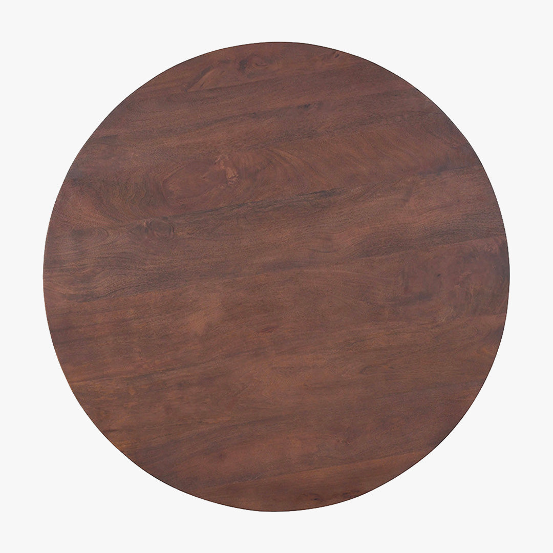 TOMMY - 130 Table à manger ronde en bois de manguier D130 cm