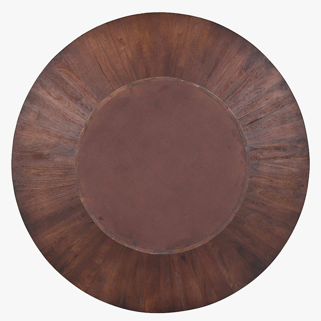TOMMY - 130 Table à manger ronde en bois de manguier D130 cm