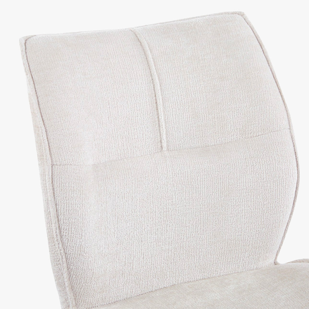 FAYE Lot de 2 chaises en tissu écru pieds en métal noir