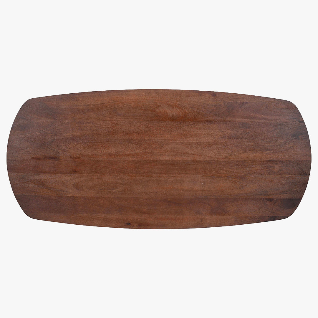 TOMMY - 220 Table à manger ovale en bois de manguier clair pieds en métal noir 220 cm