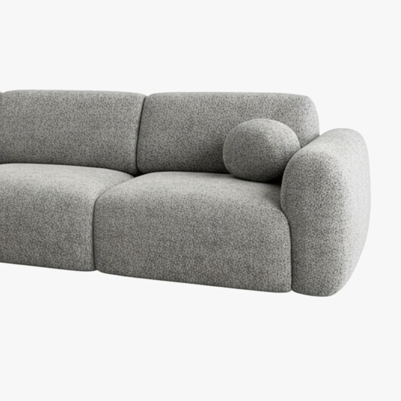 NAYLA Canapé d'angle en tissu gris - Angle gauche