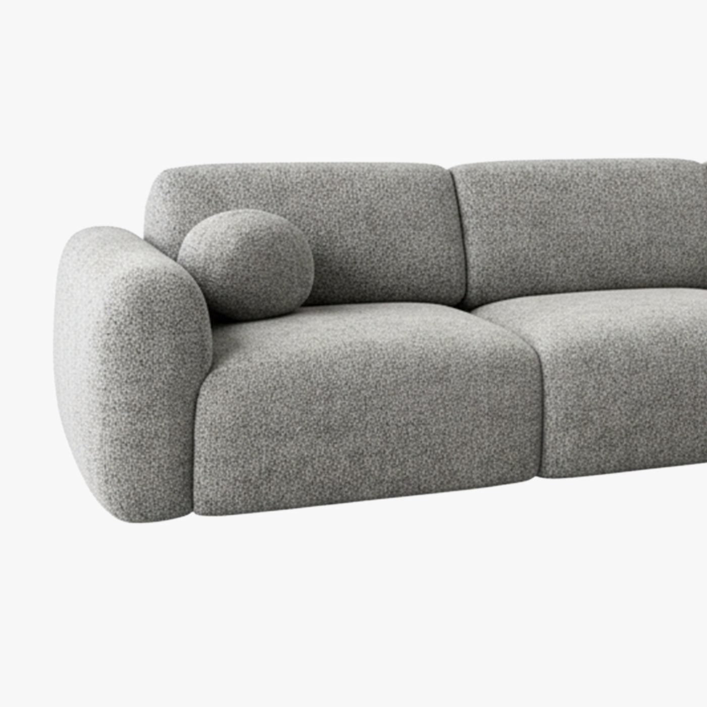NAYLA Canapé d'angle en tissu gris  - Angle droit