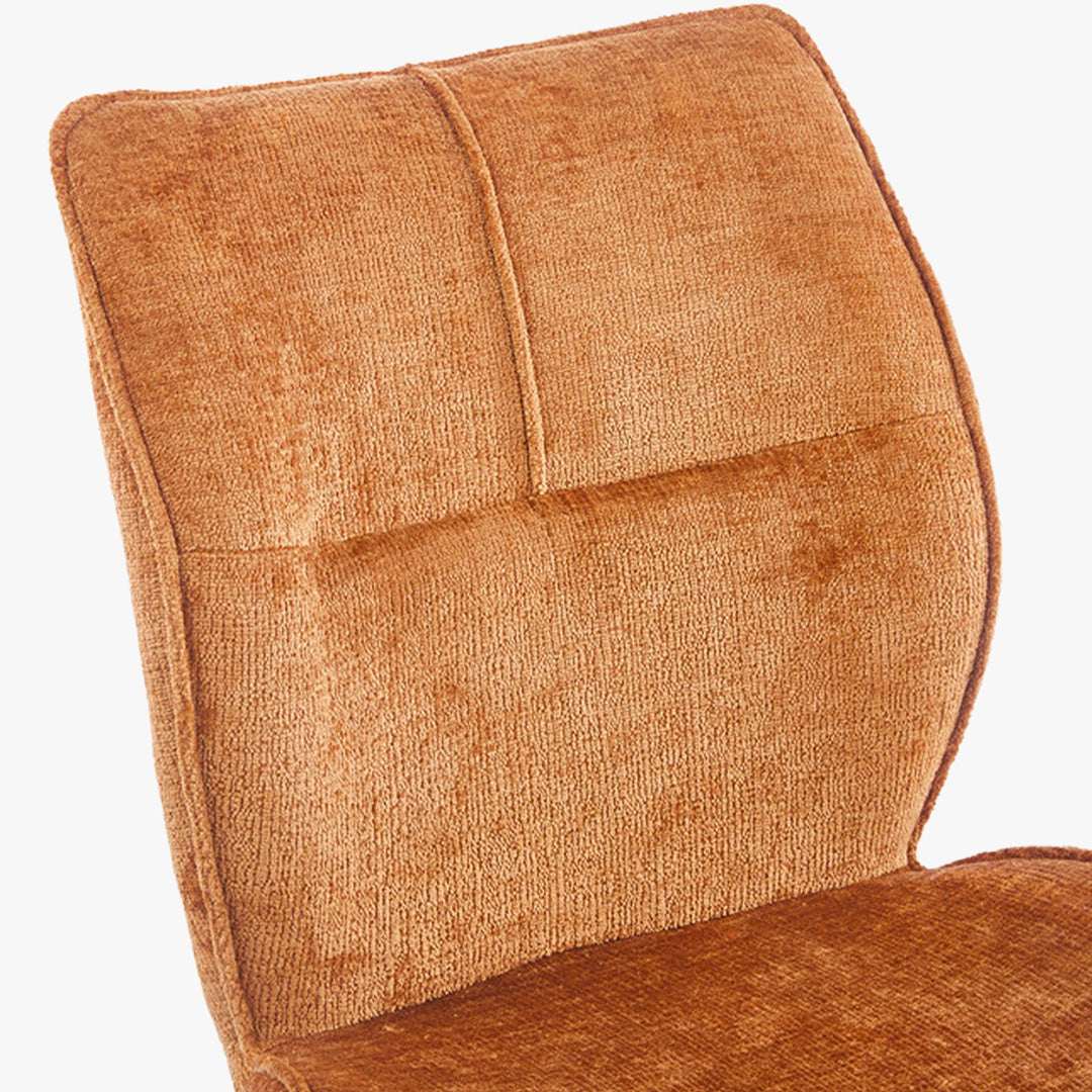 FAYE Lot de 2 chaises en tissu orange pieds en métal noir