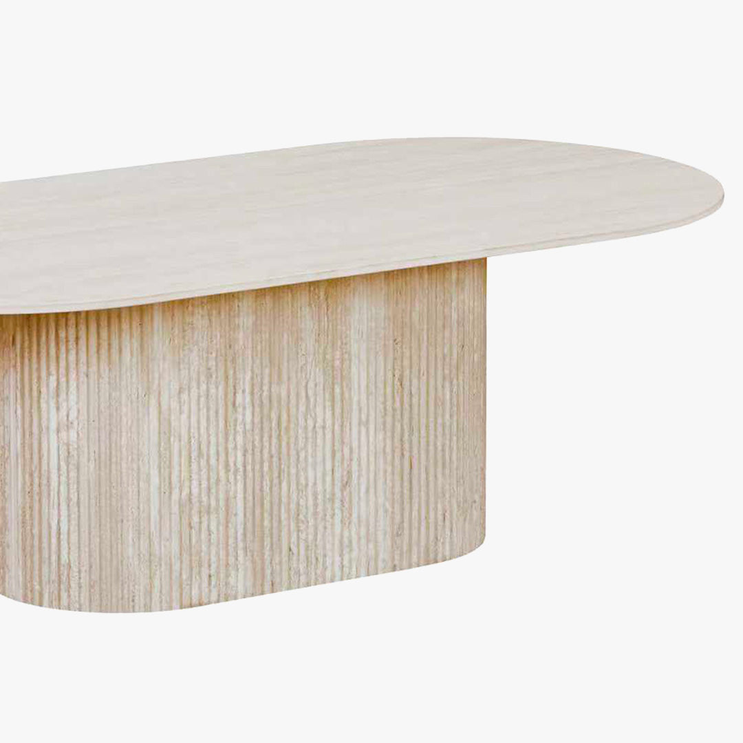 GAEL Table basse ovale en céramique beige 120 cm
