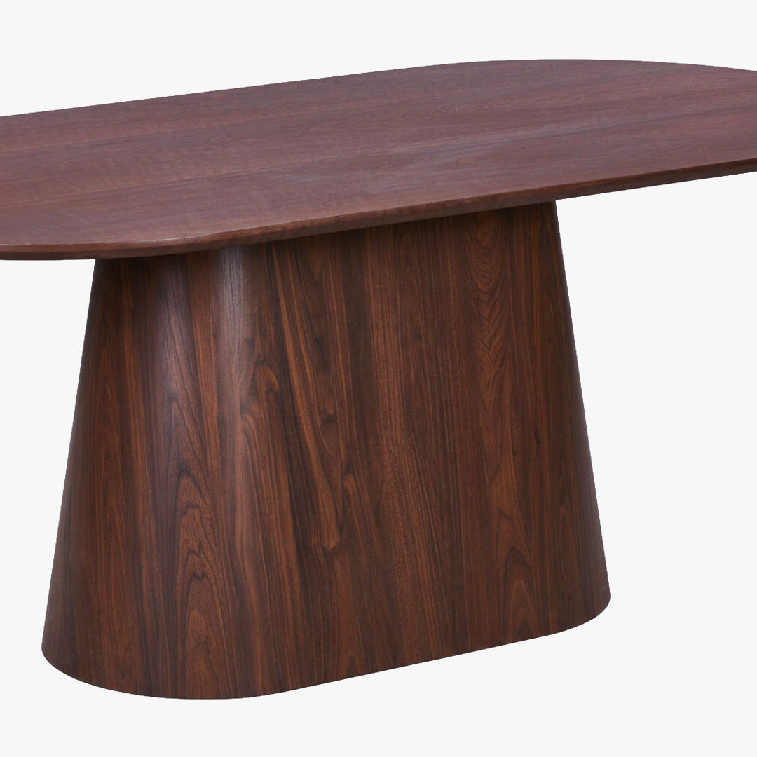 ROXY XL Table à manger ovale couleur bois foncé 180 cm
