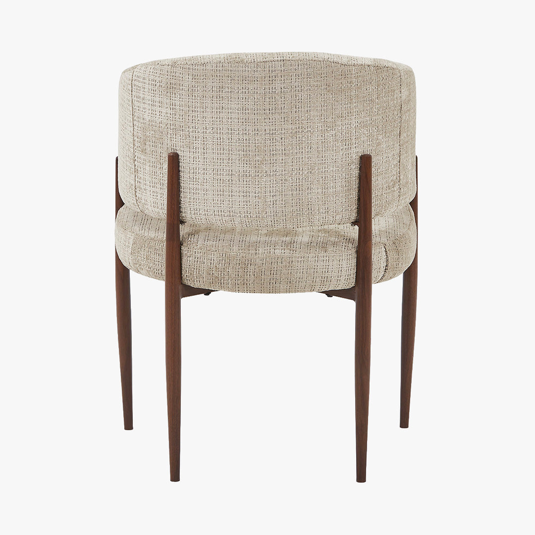 RUMA Lot de 2 chaises en tissu beige foncé pieds couleur bois