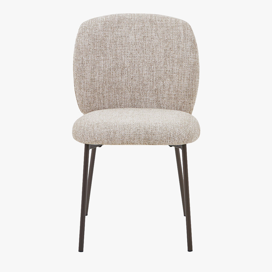 MOGAN Lot de 2 chaises en tissu taupe pieds en métal noir