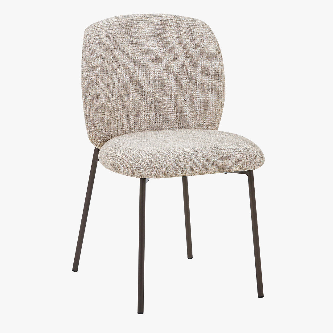 MOGAN Lot de 2 chaises en tissu taupe pieds en métal noir