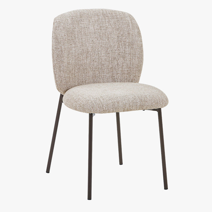 MOGAN Lot de 2 chaises en tissu taupe pieds en métal noir