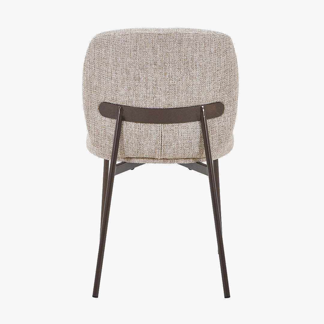 MOGAN Lot de 2 chaises en tissu taupe pieds en métal noir