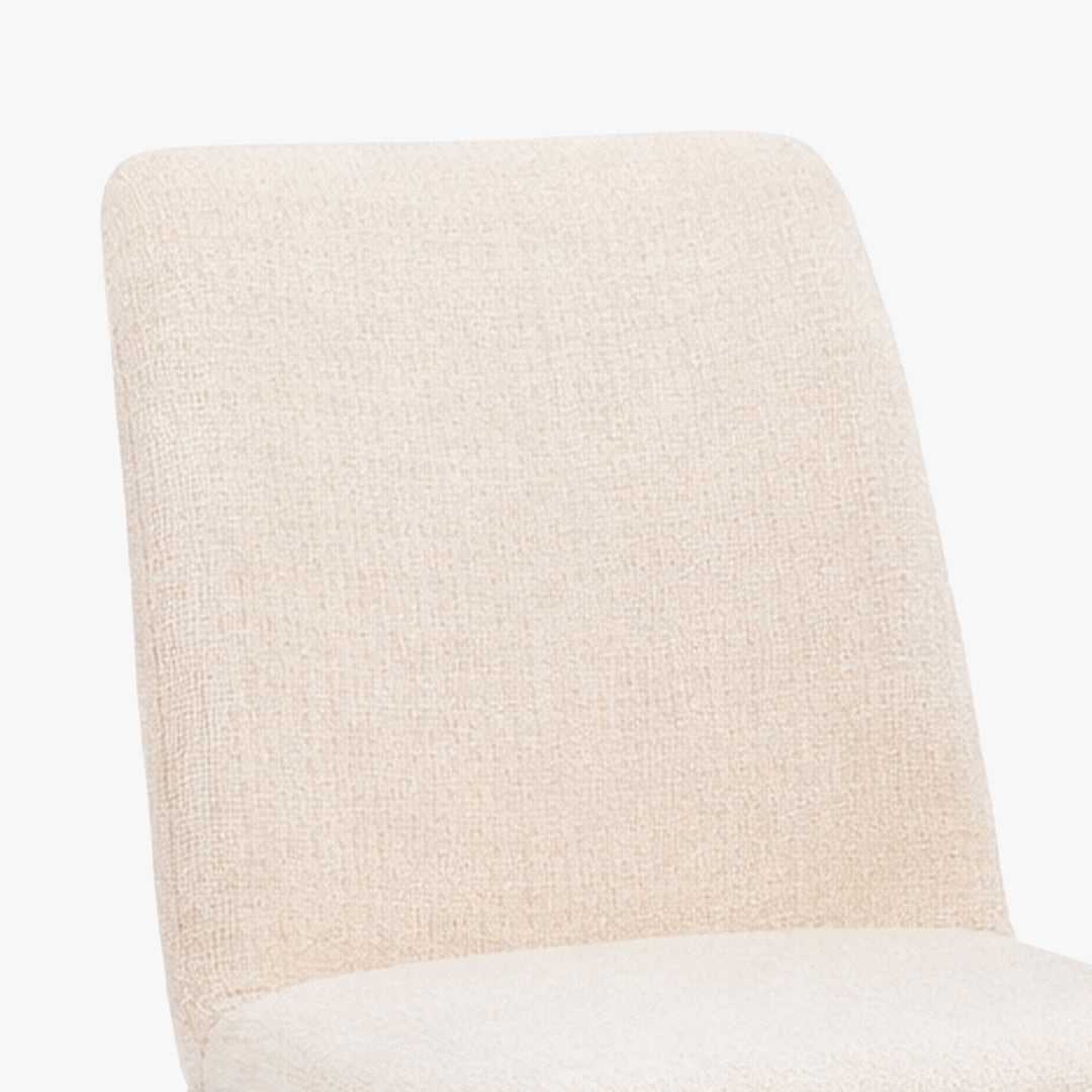 SELIA Lot de 2 chaises en tissu beige pieds couleur bois foncé