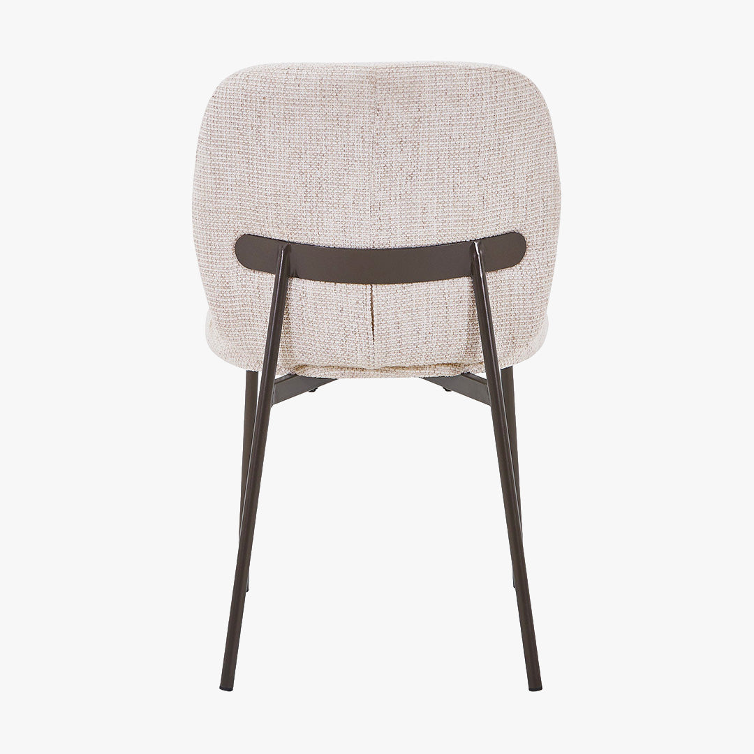 MOGAN Lot de 2 chaises en tissu beige pieds en métal noir