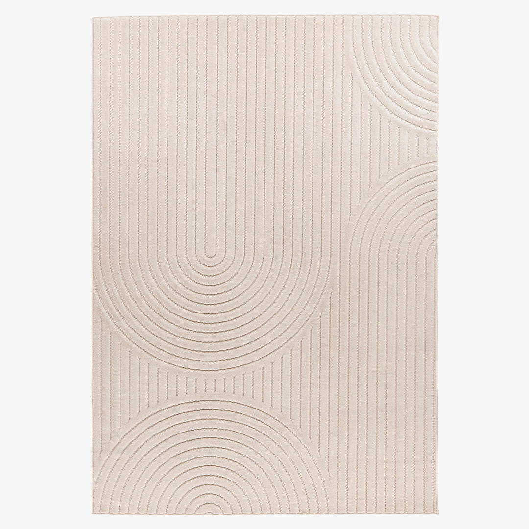 VIVA Tapis en tissu doux à motif en relief blanc écru - 160x230 cm