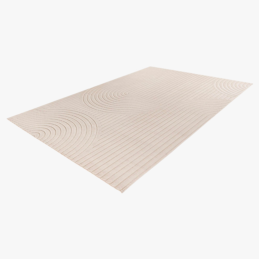 VIVA Tapis en tissu doux à motif en relief blanc écru - 160x230 cm