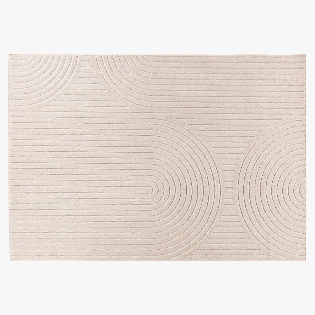 VIVA Tapis en tissu doux à motif en relief blanc écru - 160x230 cm