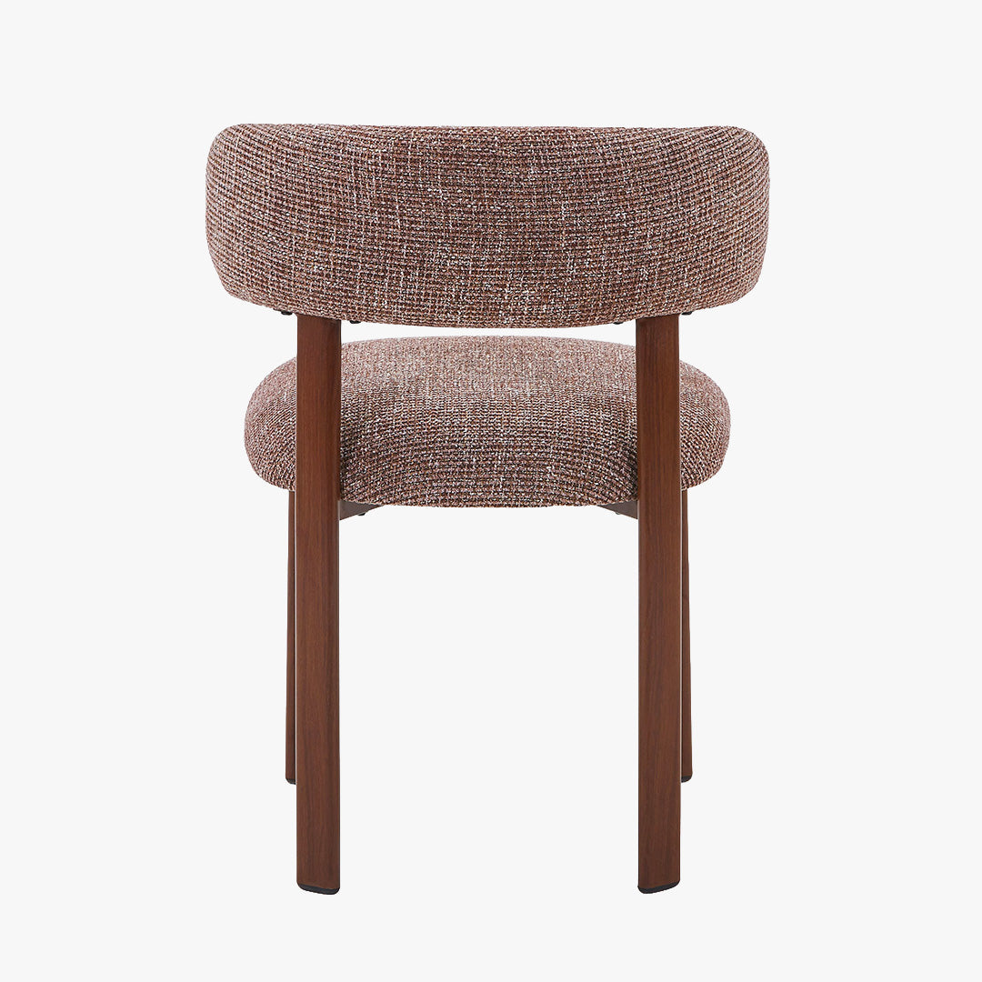 EFILIA Lot de 2 chaises en tissu marron pieds couleur bois foncé