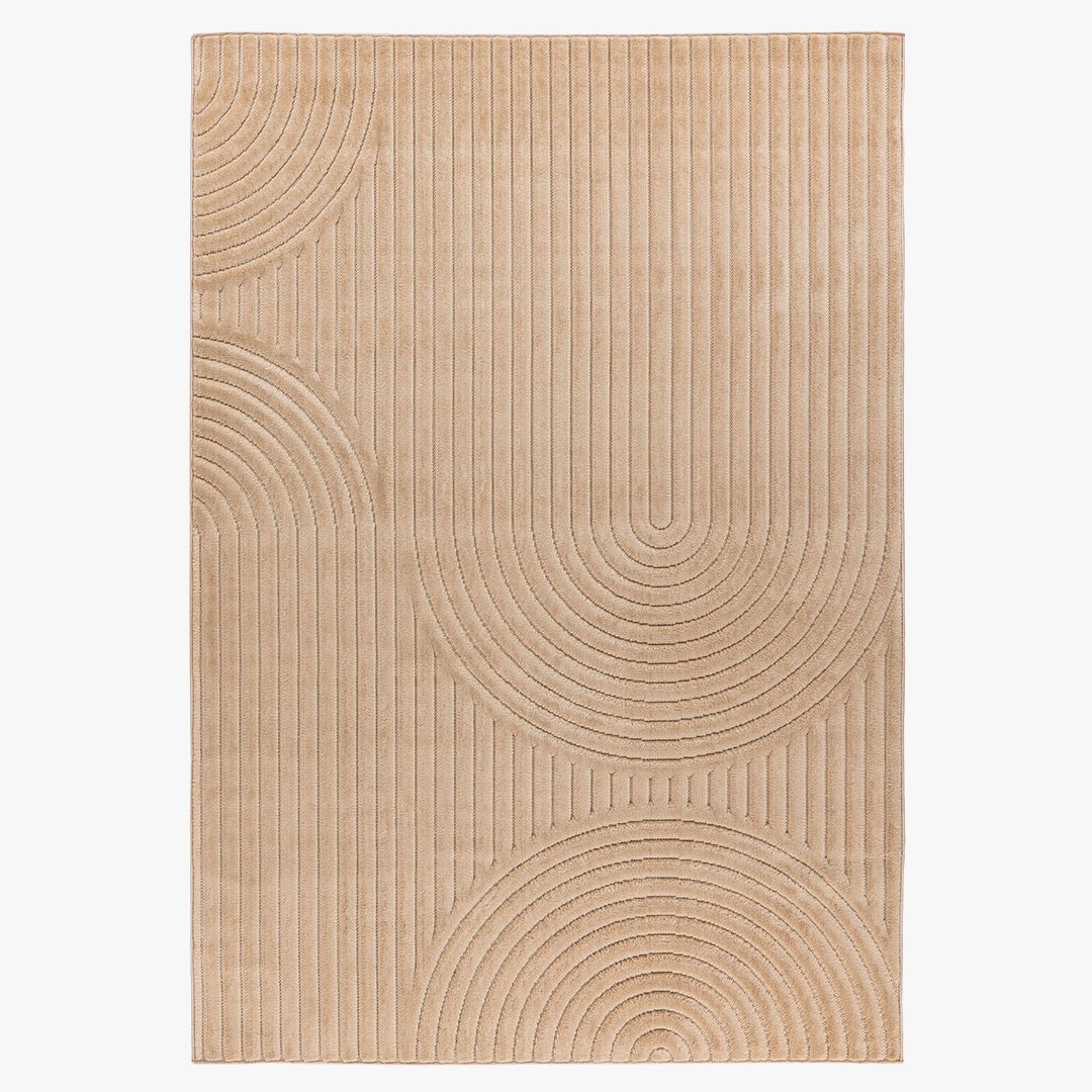 VIVA Tapis en tissu doux à motif en relief beige - 160x230 cm