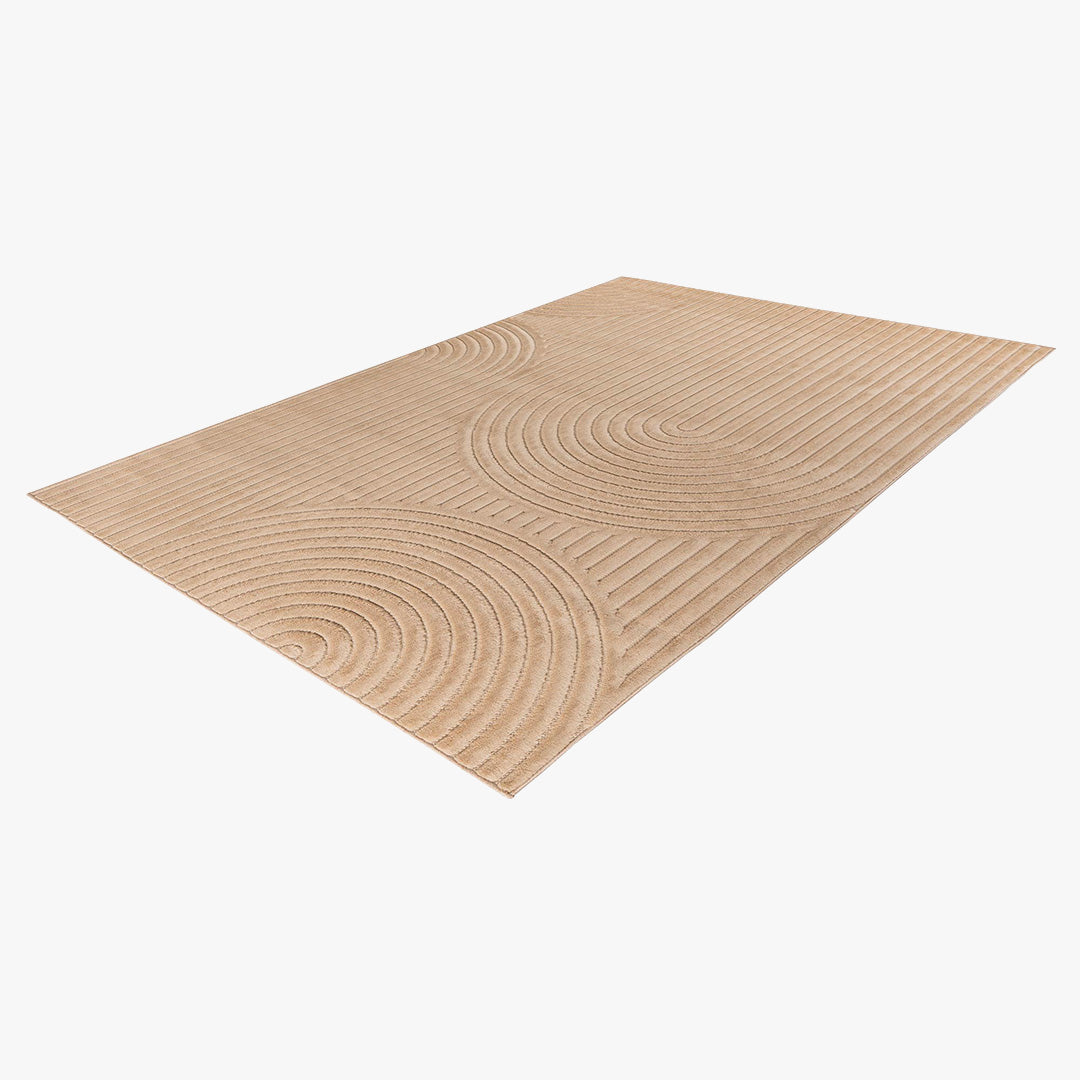 VIVA Tapis en tissu doux à motif en relief beige - 160x230 cm
