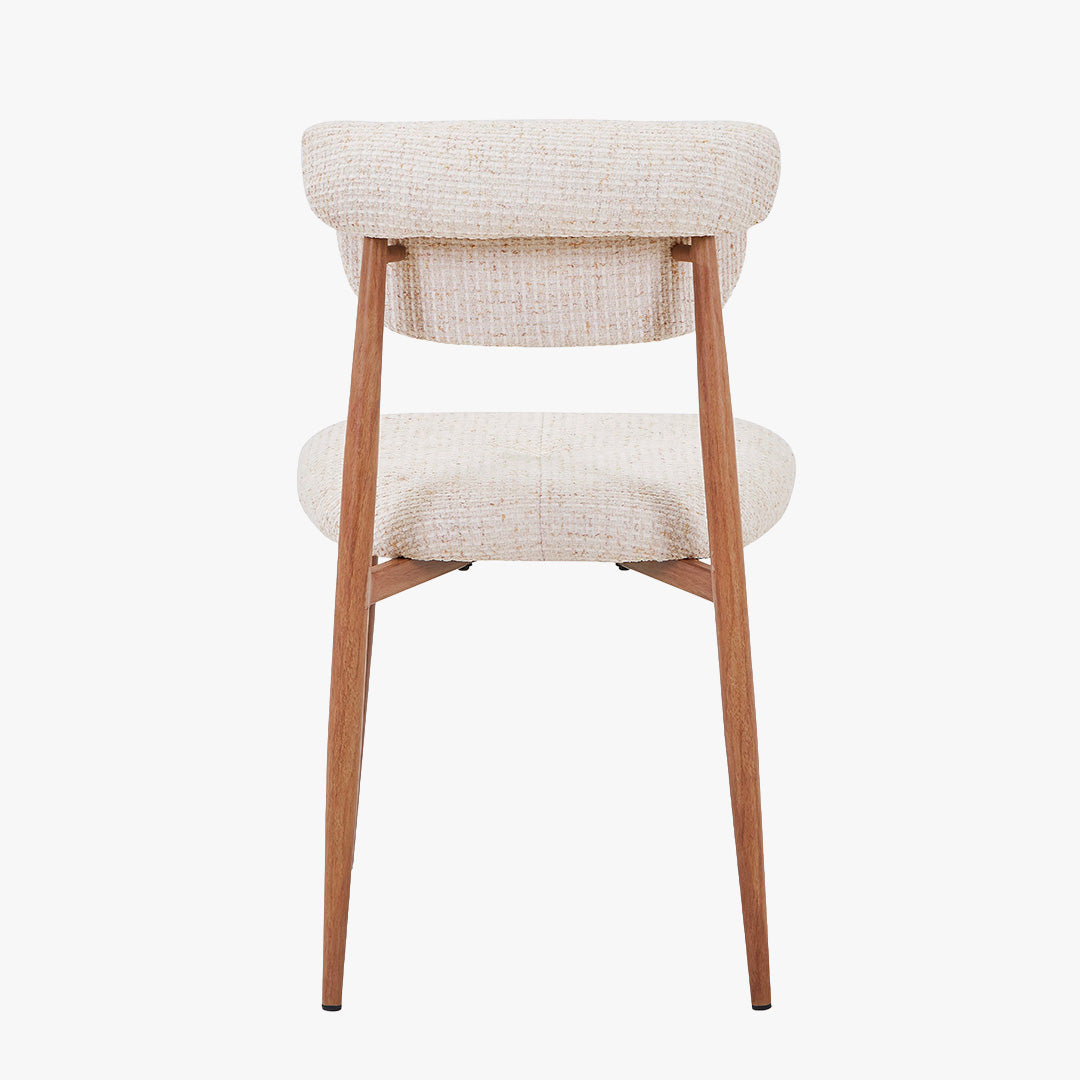 ADRIA Lot de 2 chaises en tissu beige pieds couleur bois