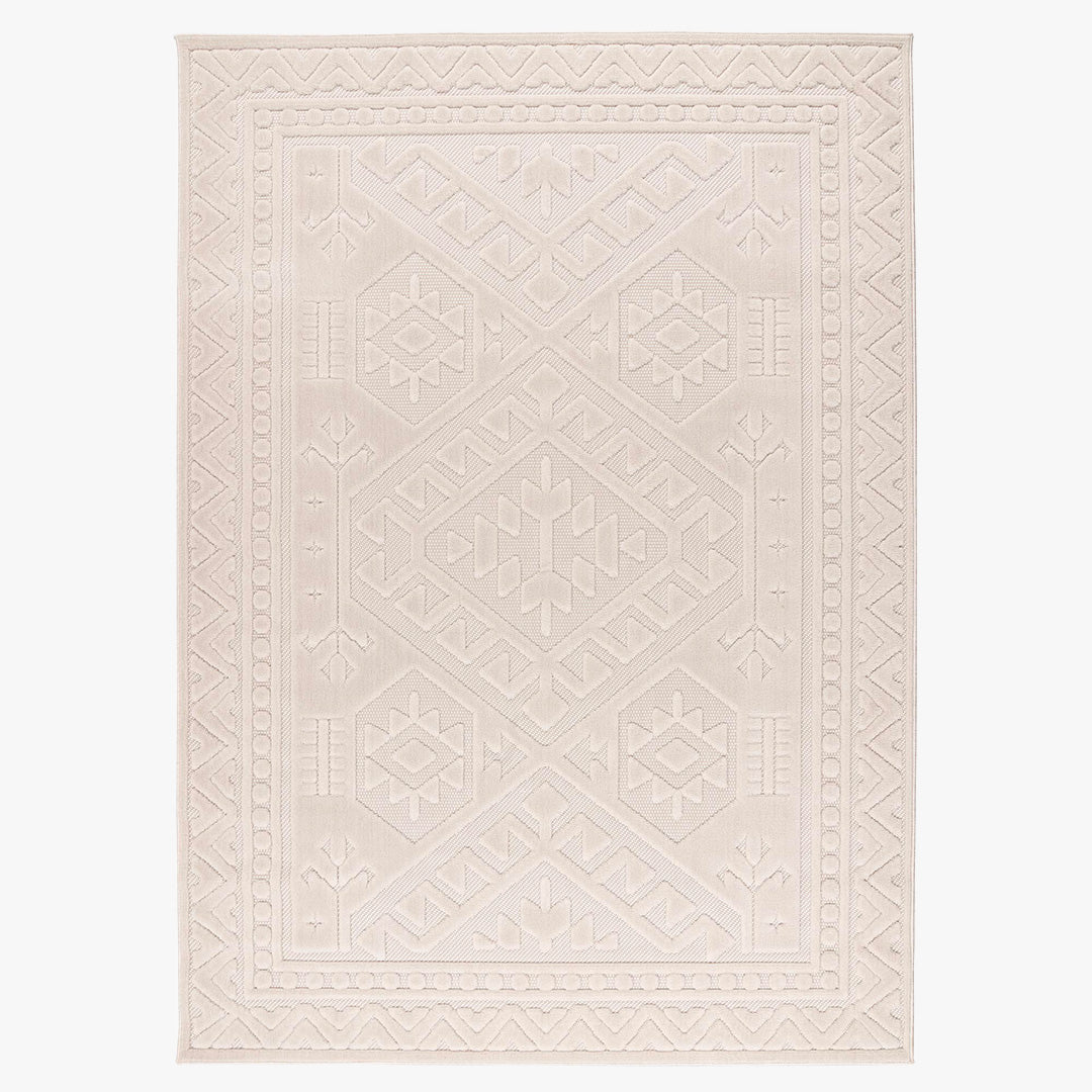VIVA 2 Tapis en tissu doux à motif en relief blanc écru - 160x230 cm