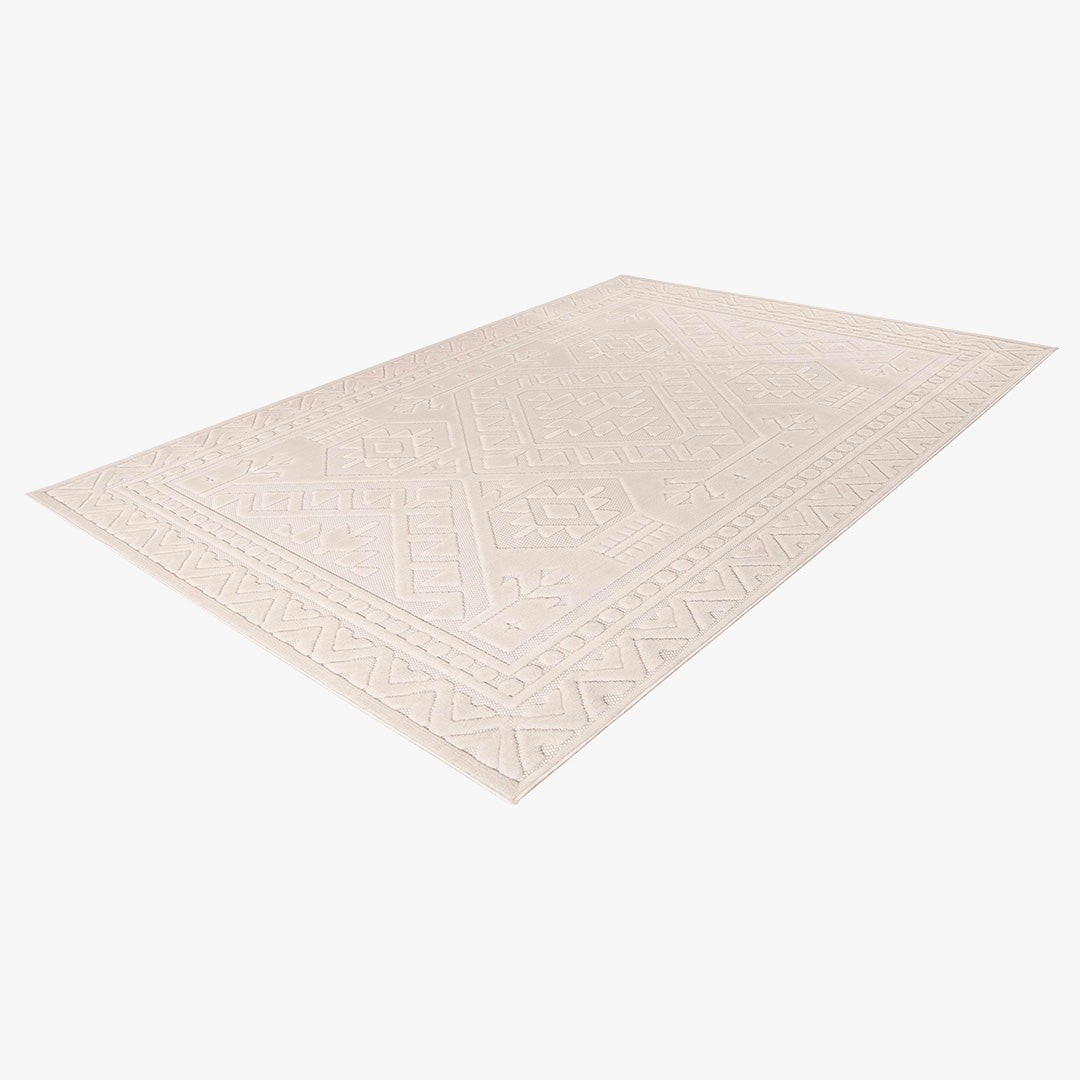 VIVA 2 Tapis en tissu doux à motif en relief blanc écru - 160x230 cm