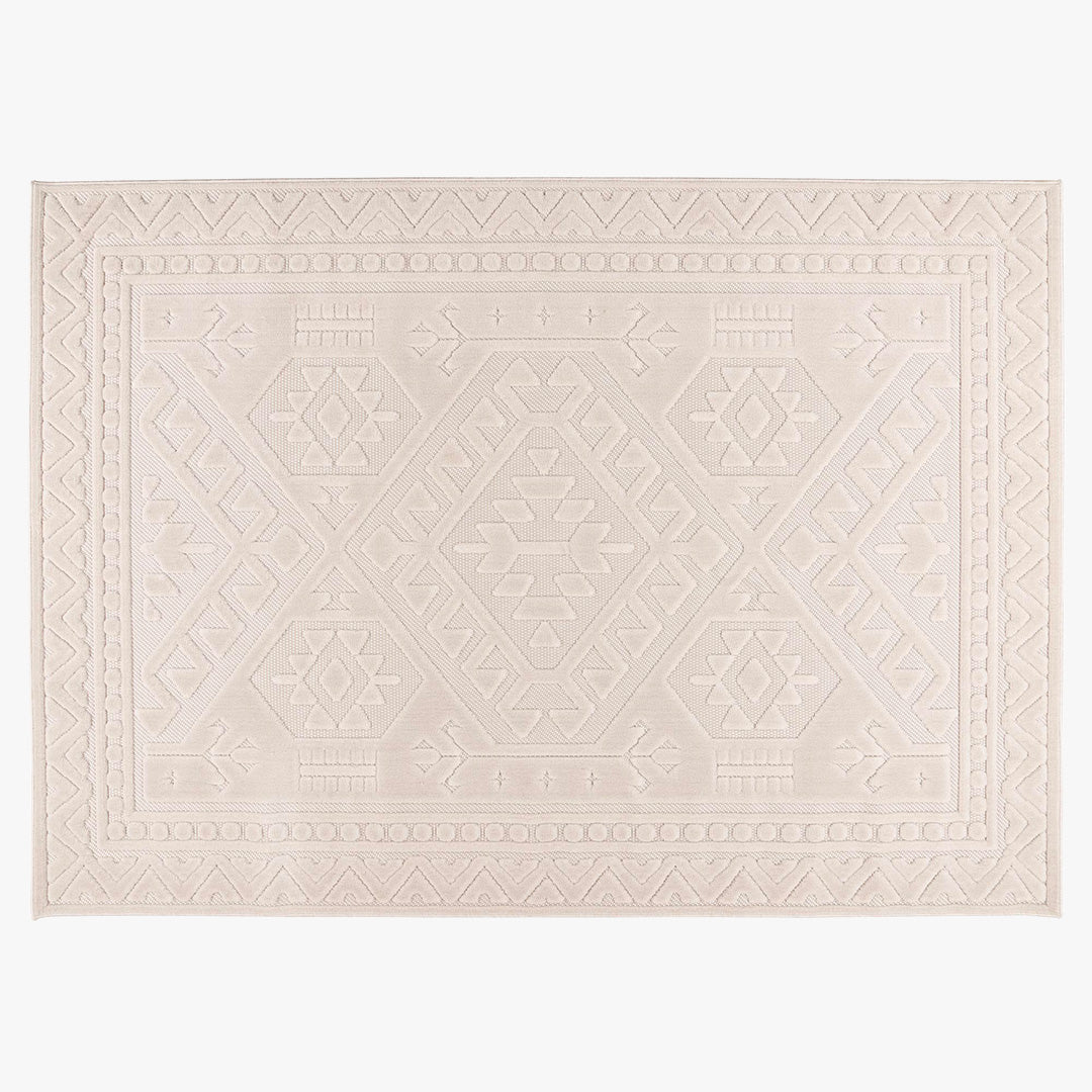 VIVA 2 Tapis en tissu doux à motif en relief blanc écru - 160x230 cm