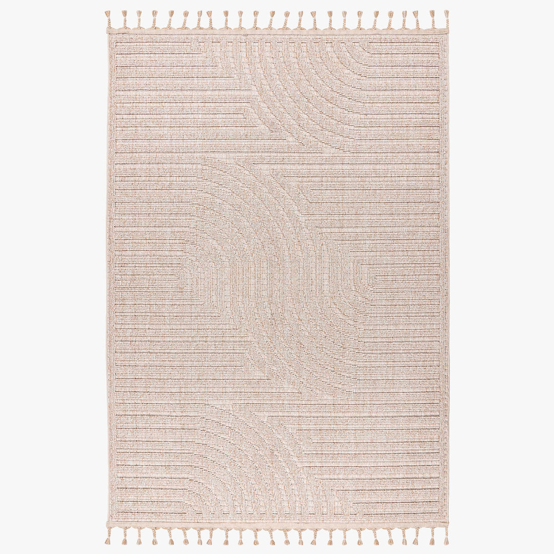 LUXOR 2 Tapis tissé à franges beige - 160x230 cm