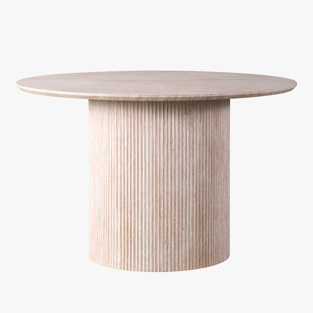 LAGOS - 120 Table à manger ronde couleur travertin 120 cm