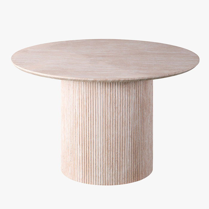 LAGOS - 120 Table à manger ronde couleur travertin 120 cm