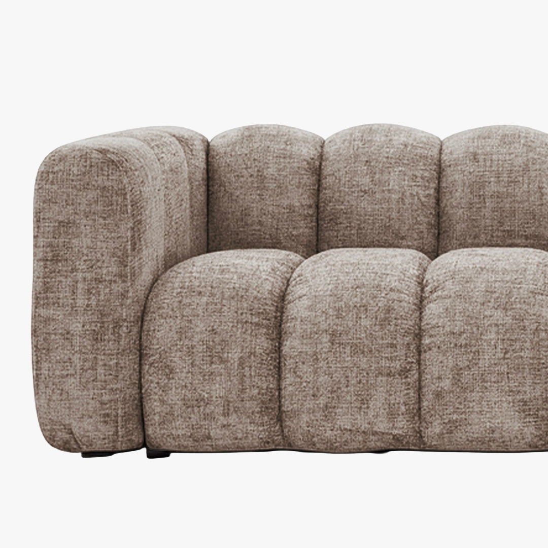 GABY Canapé 3 places en tissu taupe