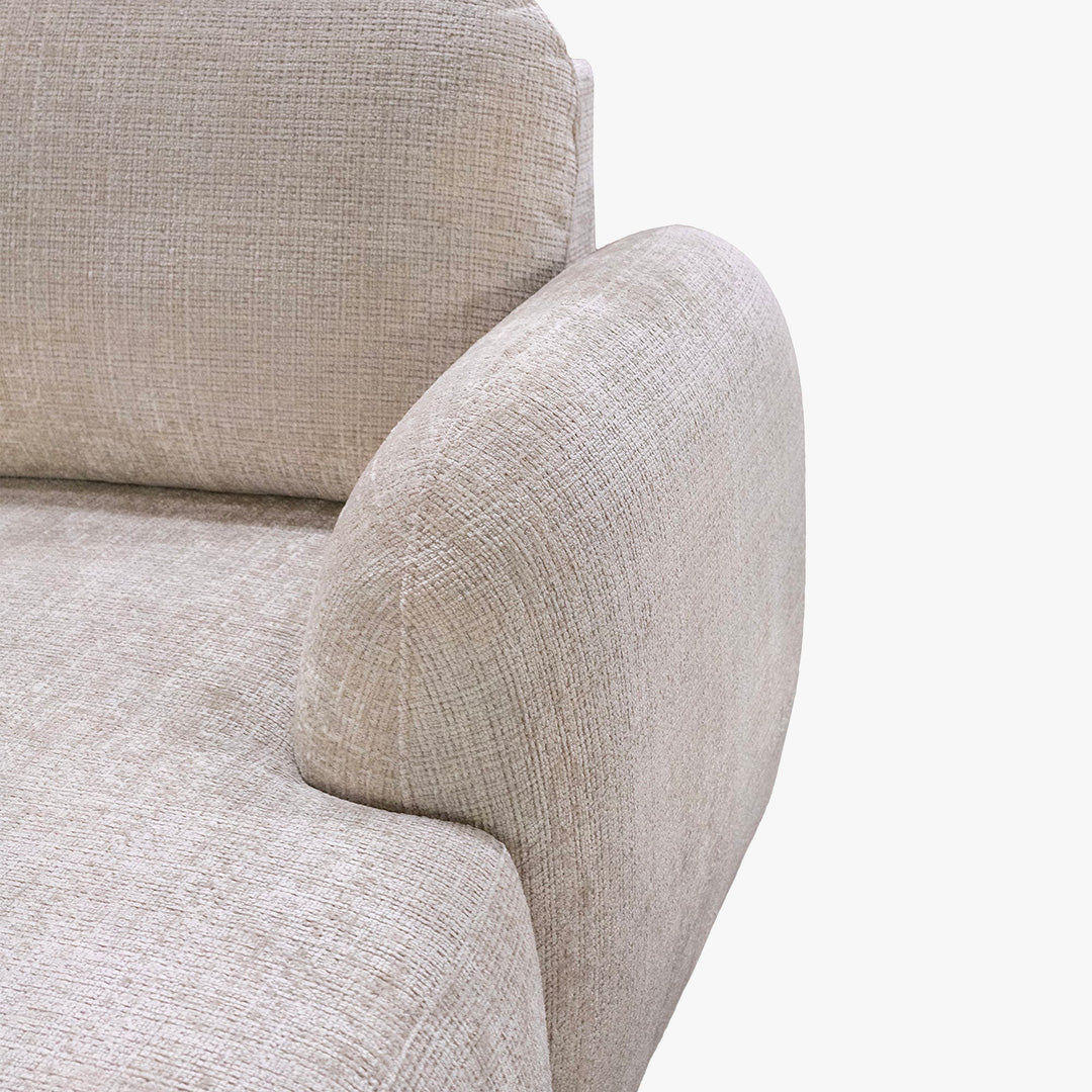 VIONA Canapé d'angle convertible avec coffre en tissu beige - Angle droit