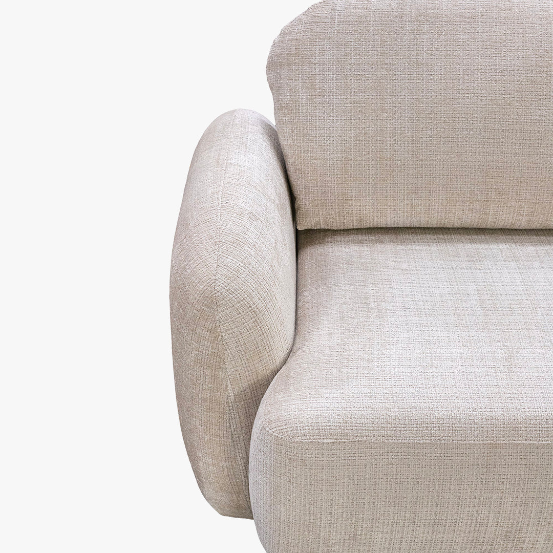 VIONA Canapé d'angle convertible avec coffre en tissu beige - Angle droit