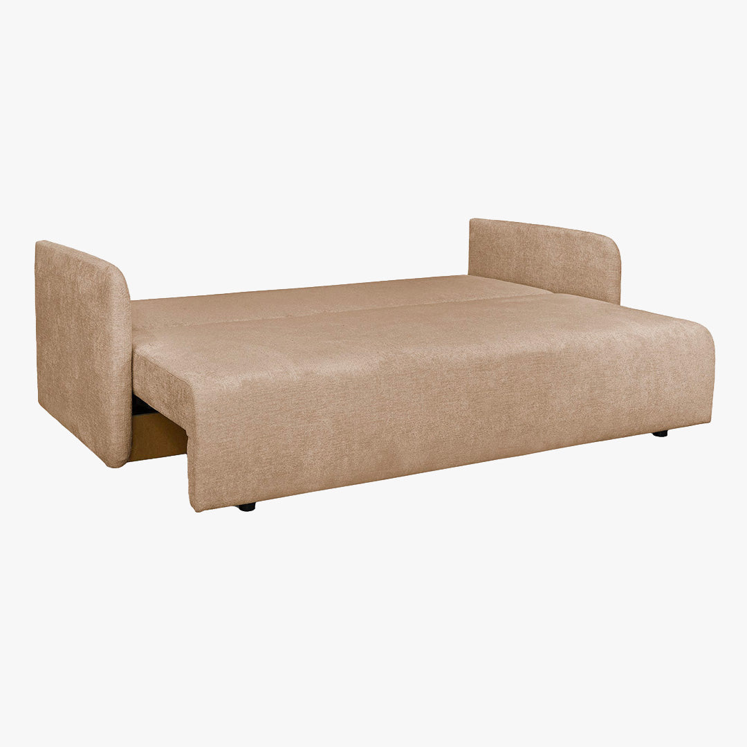 CELSY Canapé 3 places convertible avec coffre en tissu taupe