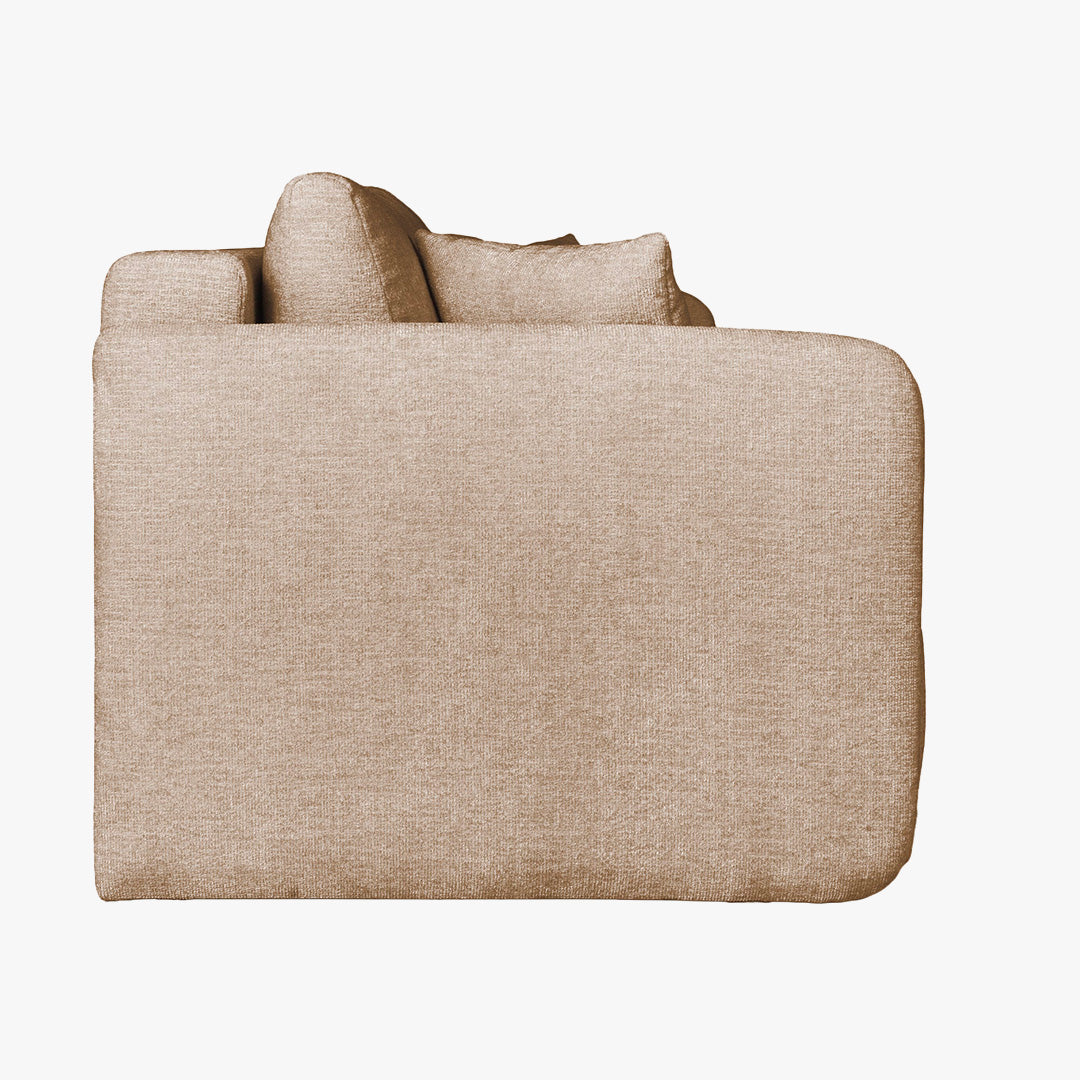 CELSY Canapé 3 places convertible avec coffre en tissu taupe