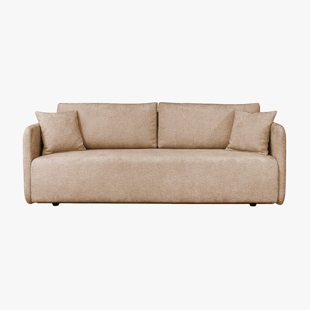 CELSY Canapé 3 places convertible avec coffre en tissu taupe