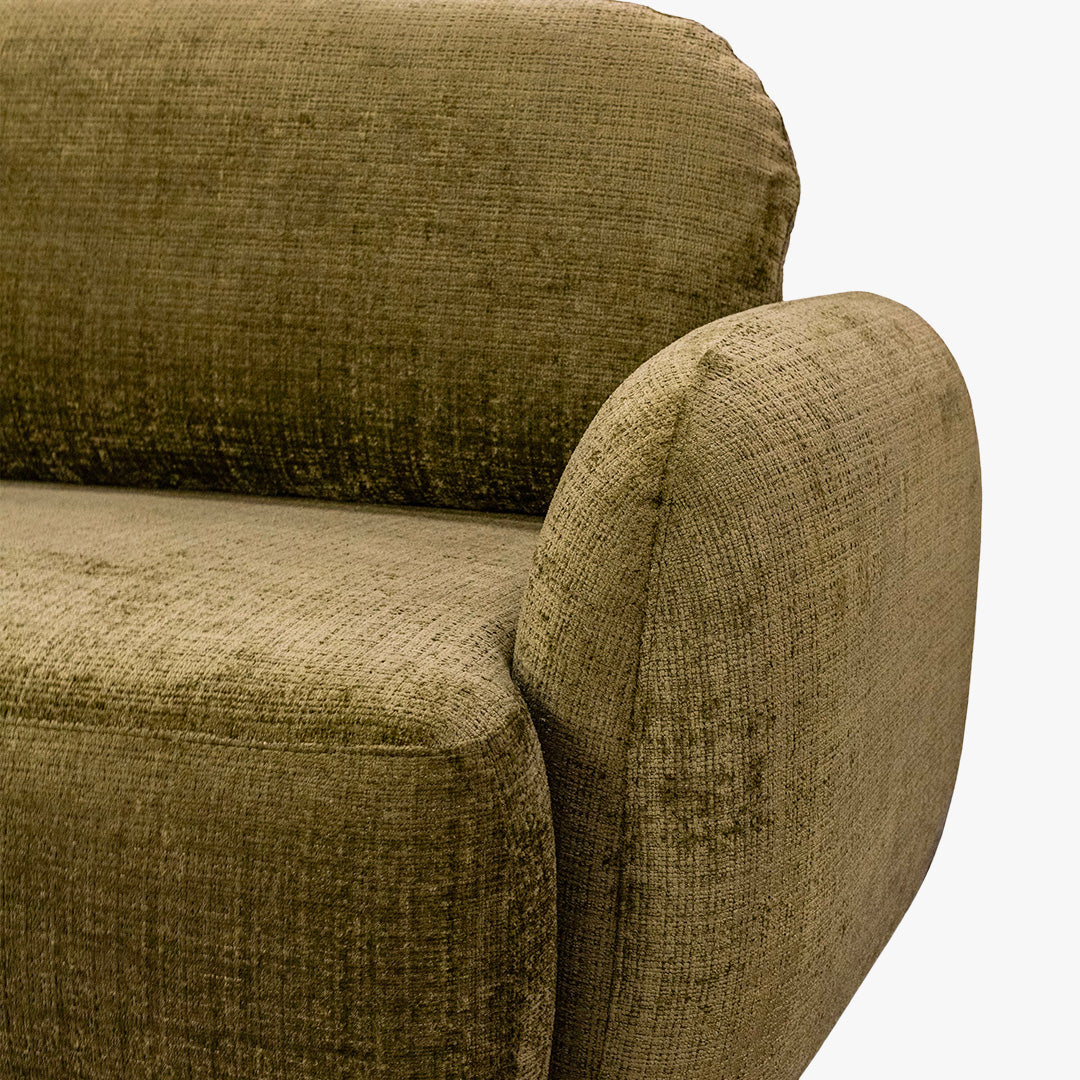 VIONA Canapé d'angle convertible avec coffre en tissu vert - Angle gauche