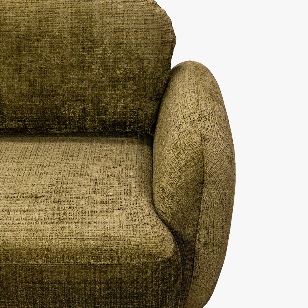 VIONA Canapé d'angle convertible avec coffre en tissu vert - Angle gauche